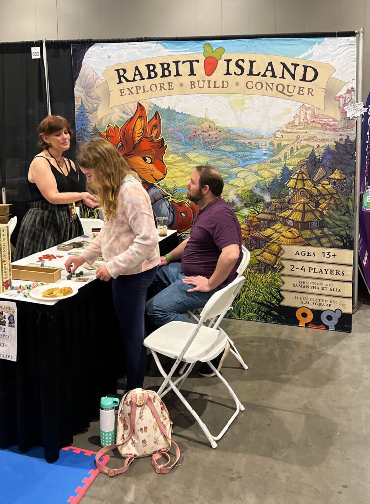 Half of the Rabbit Island booth.